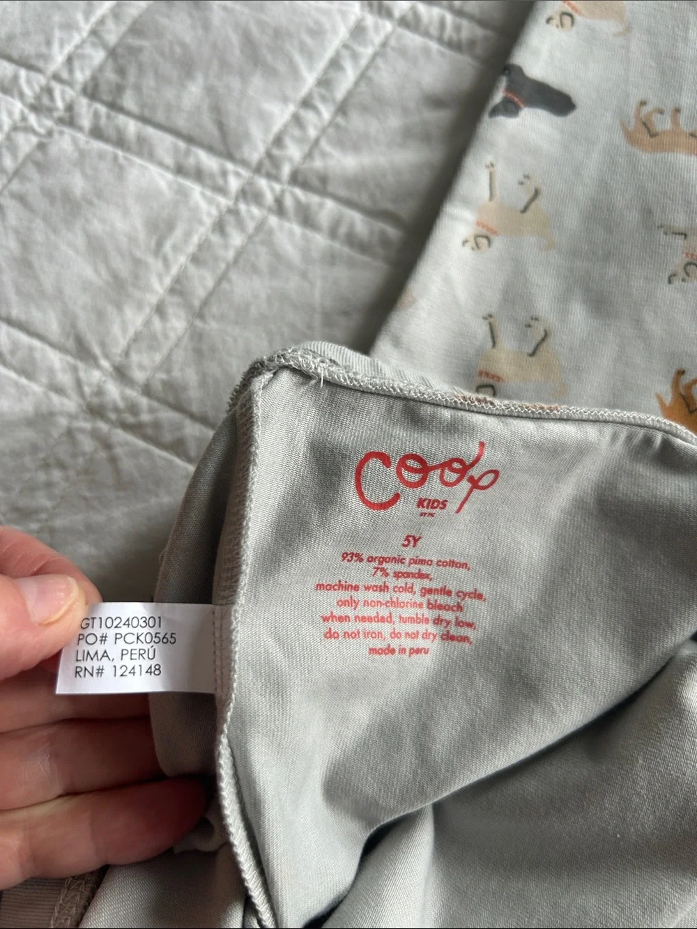 Kids Light Gray Dog-Print Pajama Pants